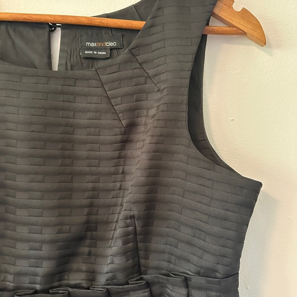 Max & Cleo Black Textured Mini Babydoll Dress - Picture 2 of 7